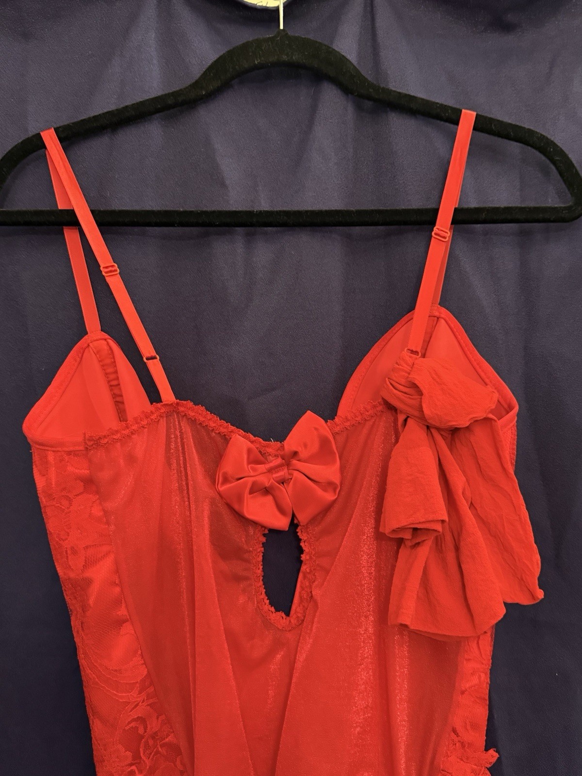 Vtg 80s Frederick’s Hollywood Red Lace Teddy Garter Lingerie USA 38 Pinup Vixon