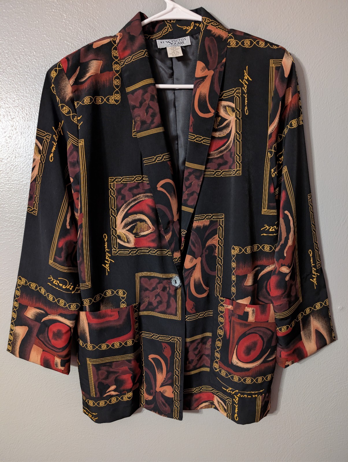 Vtg Kensington Square Abstract Blazer S Geometric Whimsigoth Artsy Blazer USA