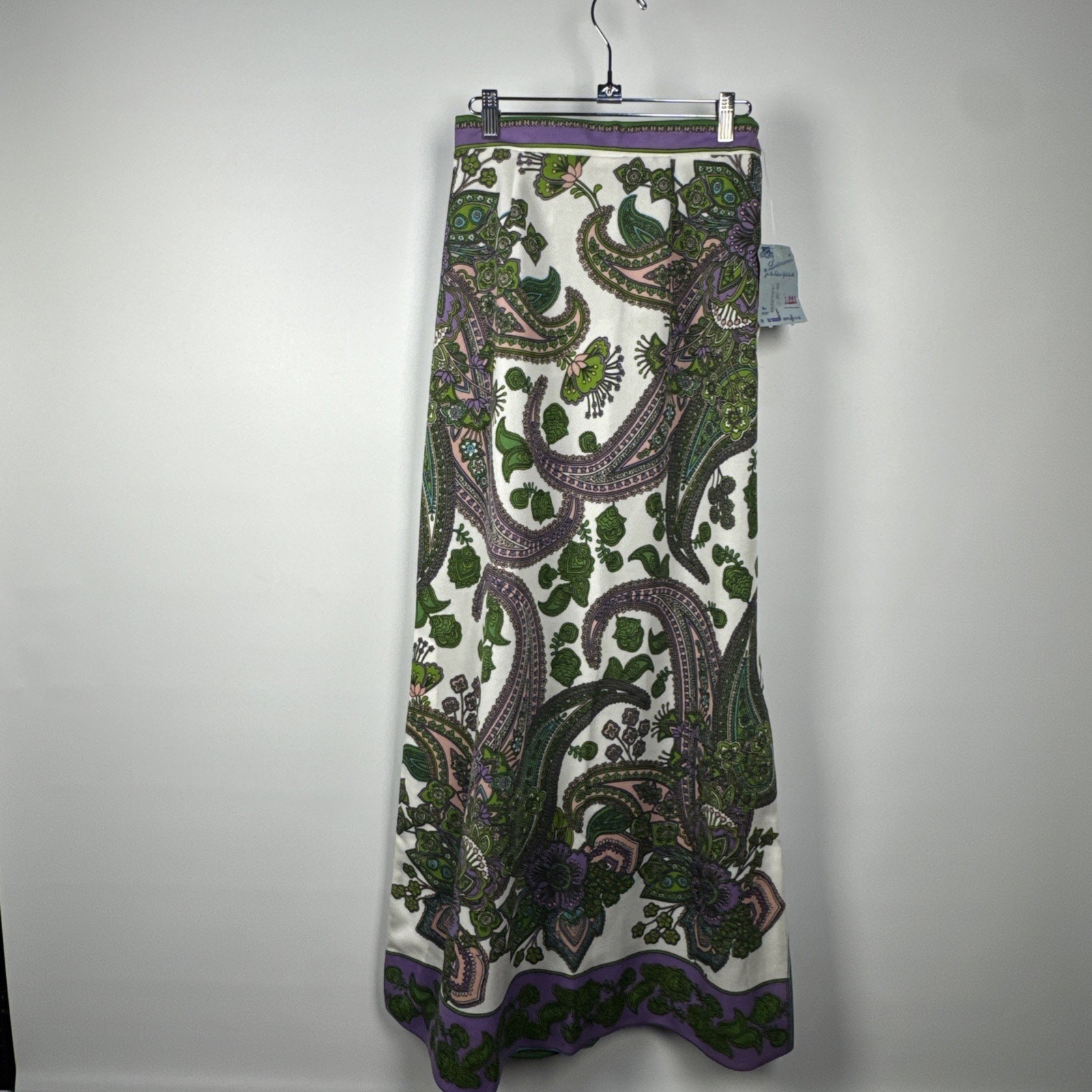 NWT Rare VTG Psychedelic Hippie 60s Floral Paisley Boho Maxi Skirt Small medium