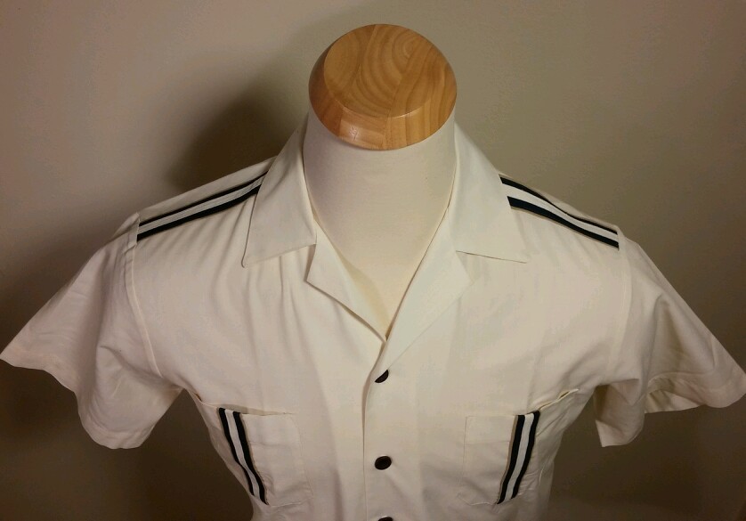 True Vtg 60’s 70’s Yatching Sailing Cream Lounge Shirt Medium M Rockabilly Boat