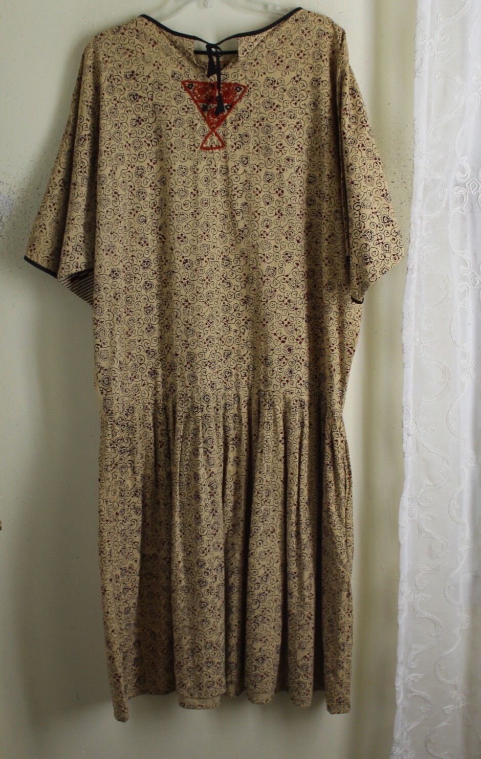 Vintage Very Funky Indian Ethnic Art-to-Wear Lagenlook Tribal Art Dress M L XL