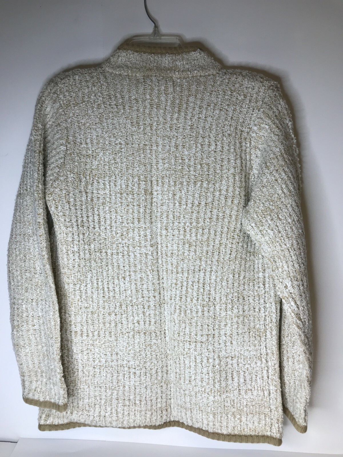 Vintage Stepping Stones Women’s Open Cardigan Beige/Off White Front Pockets-M