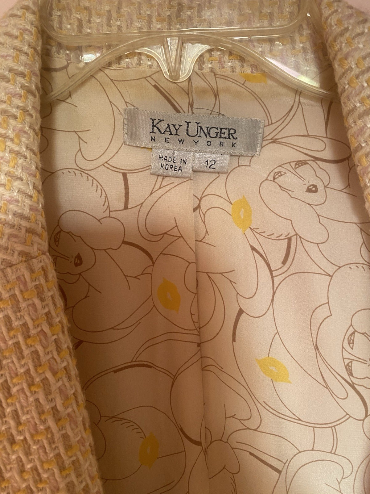 Vintage Kay Unger NY Skirt Suit Women Sz 12 Cotton Blend