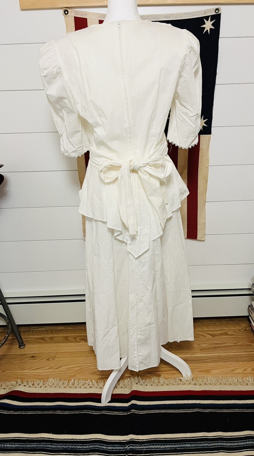 Dawn Joy Fashions Vintage Cottagecore Dress Ruffles white with lace traid