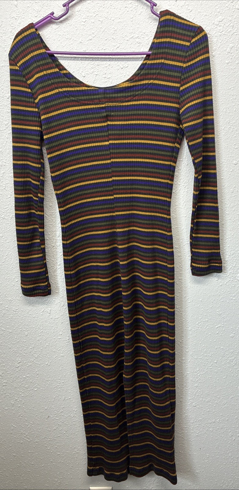 All That Jazz, Vintage 90’s Grunge-lite Silhouette Ribbed Knit, Multi Color S