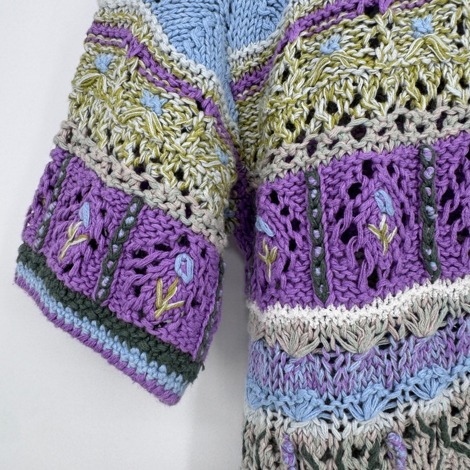 Vintage Bedford Fair Lifestyles Knit Cardigan Small S Grannycore Floral Pastel