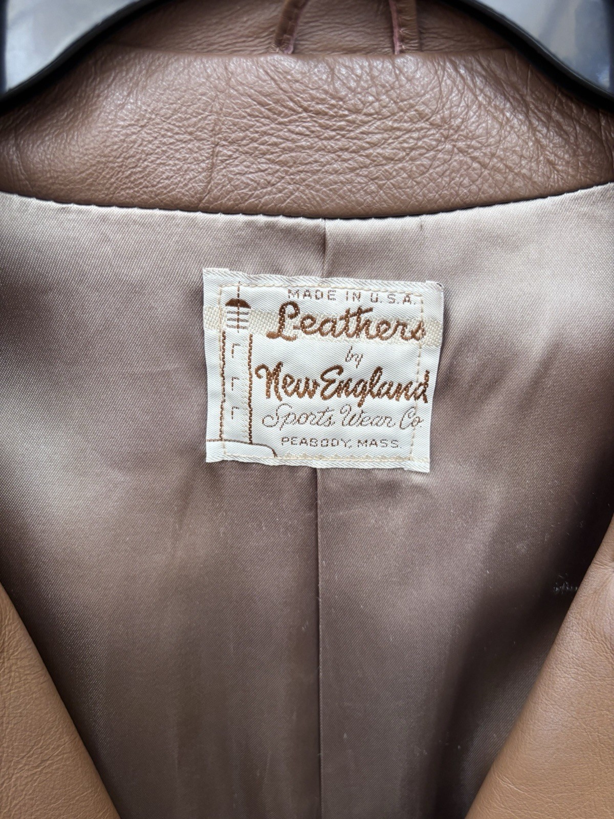 VTG Leathers by New England Sports Wear Co Brown Leather Trench Coat women’s S