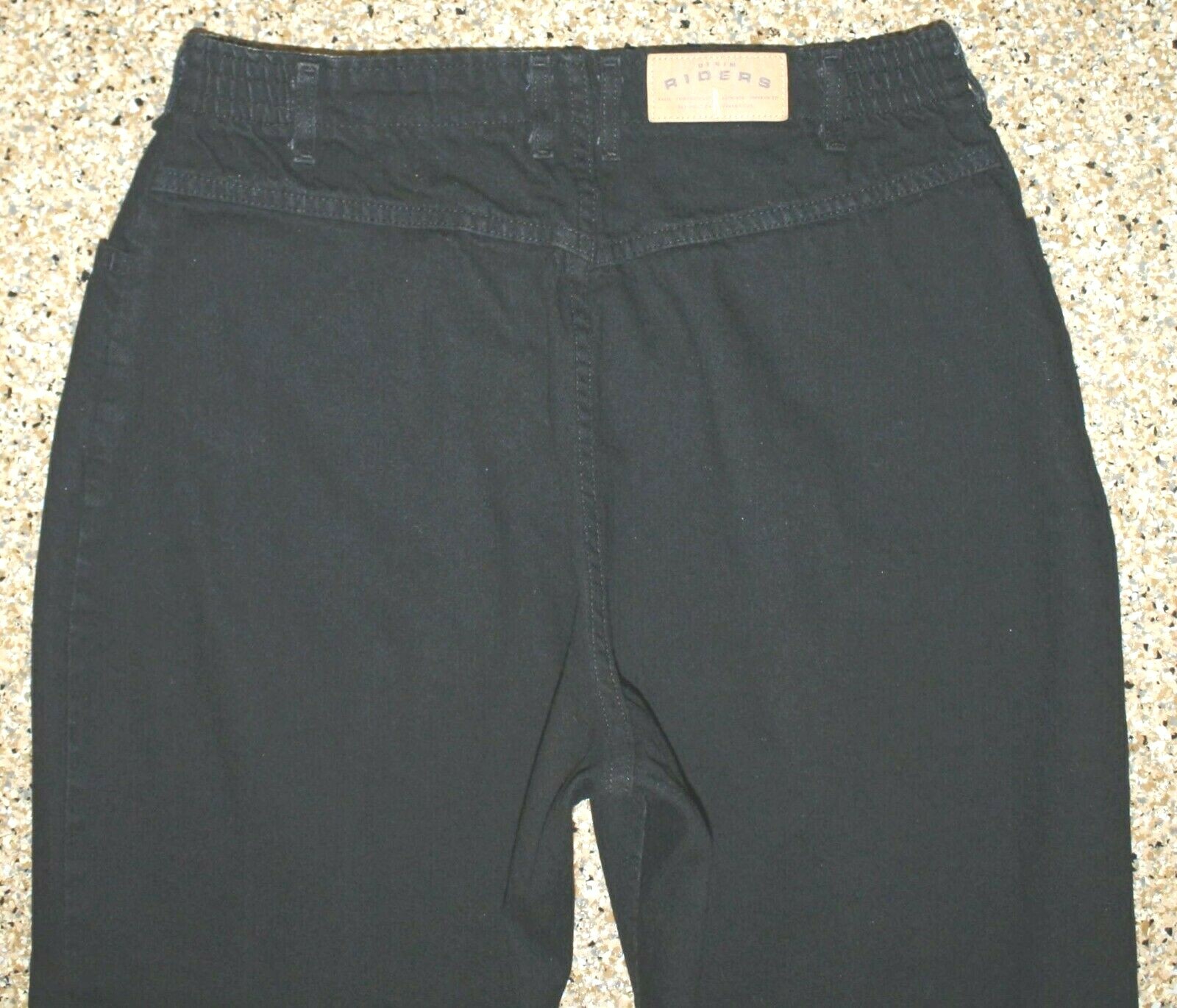 Vtg Denim Riders Black High waist No Back Pockets Tapered Mom Jeans 20W USA EUC