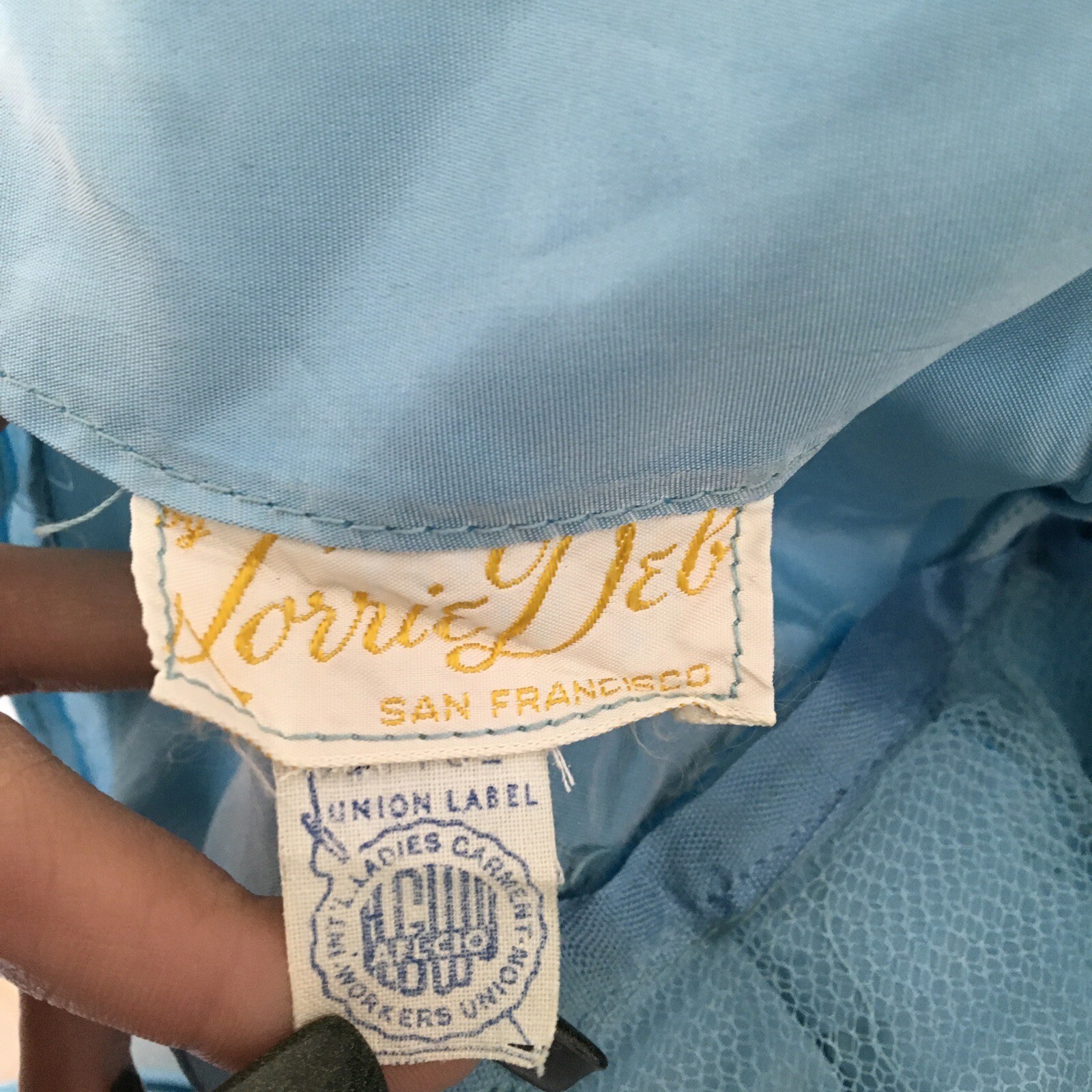 Vtg 50s 60s Dress Lorrie Deb San Francisco Blue Bubble Union MADE Party Puffy