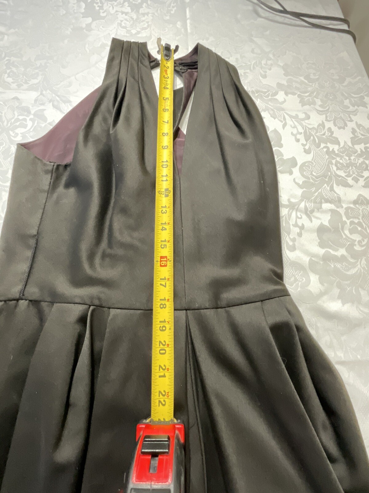 Vintage AJ Bari Dress 80s 90s Dark Pewter Color Dress Size 8