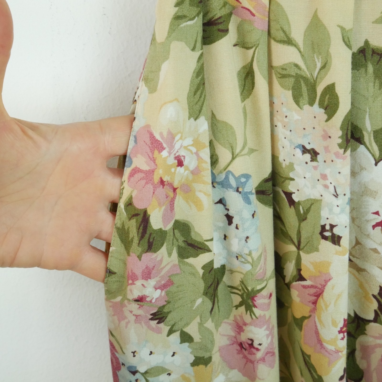 Vintage 14 Midi Skirt 90s Soft Floral Romantic Cottagecore Dainty Grunge Boho