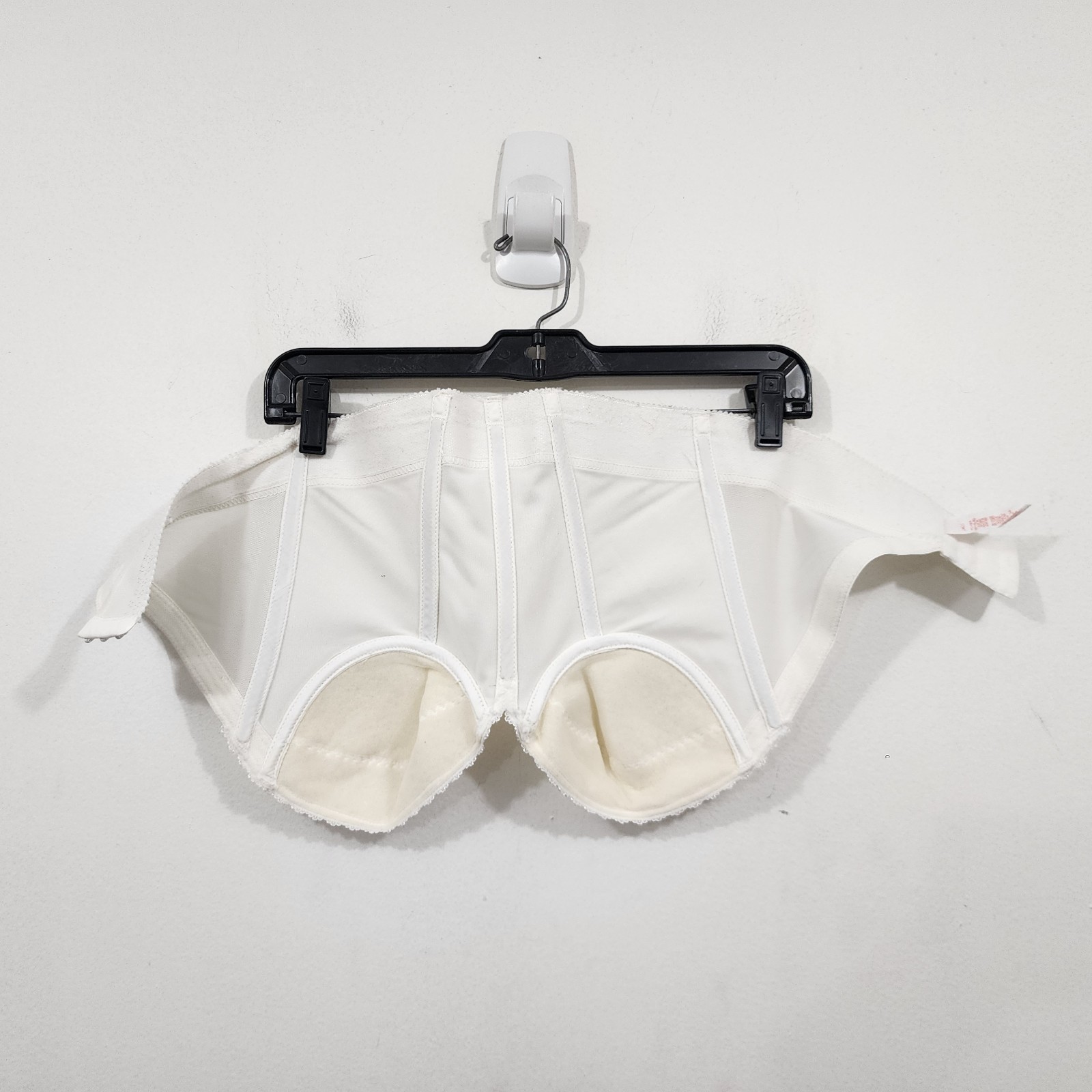 Vtg Backless by Smoothie Strapless Longline Bustier Bra Boned Low Back Ivory 36A