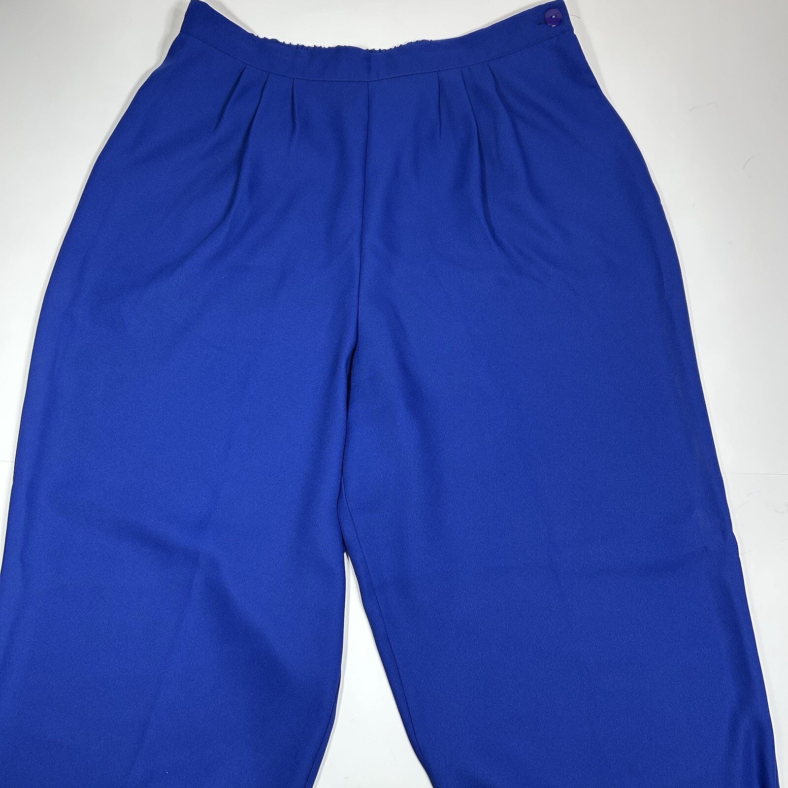 Vtg Kensington Square Women Pants Purple Pleated Front Tapered Leg Pocket Sz XLT