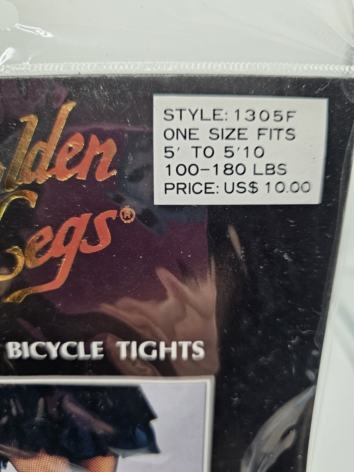 Golden Legs fashion bicycle tights white ’ to 5’10” style 1305F Vintage 1990’s