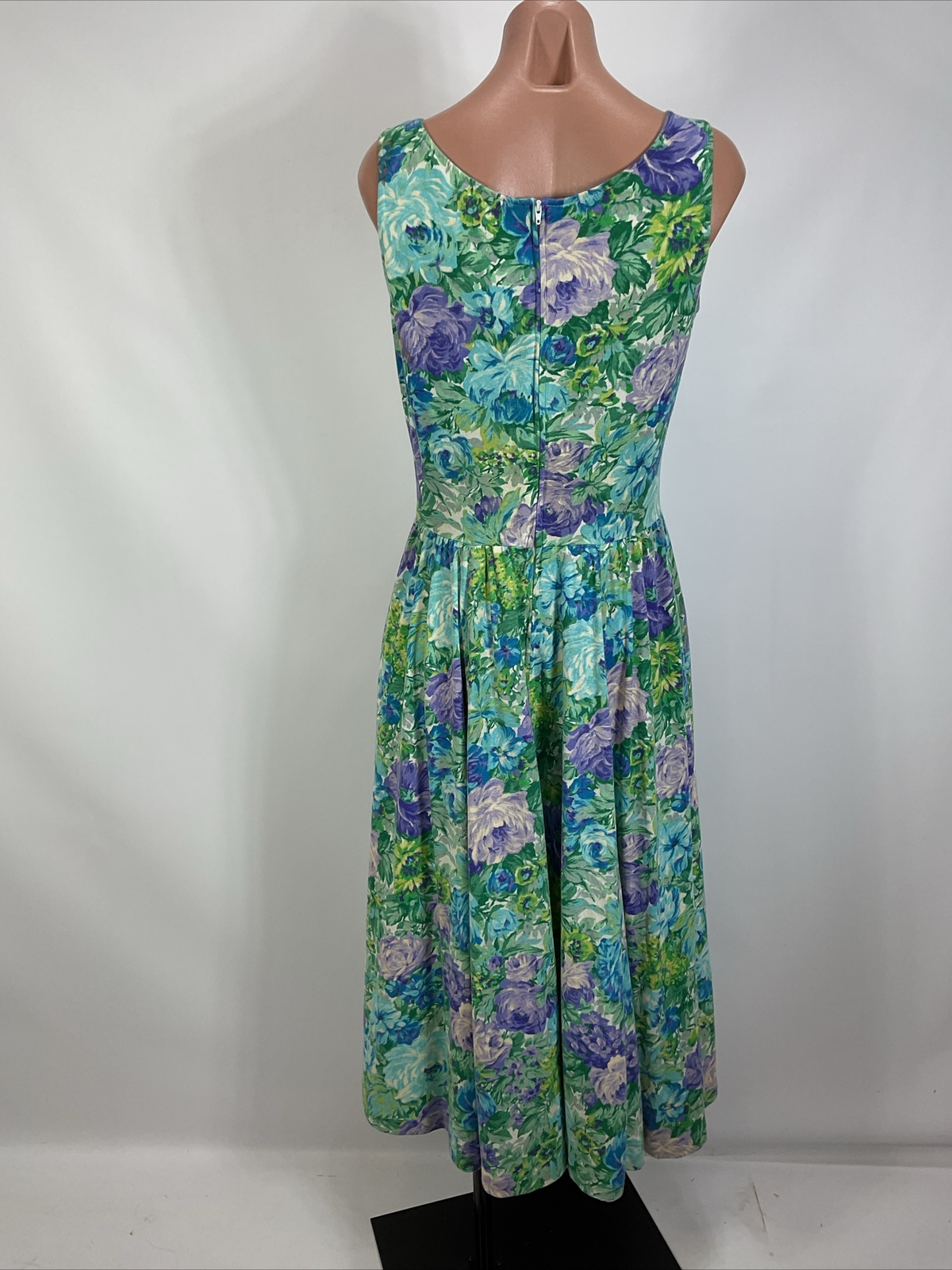 Vintage Expo Dress 80s Floral Sundress Puff Sleeve Cardigan Set Cottagecore Sz 8