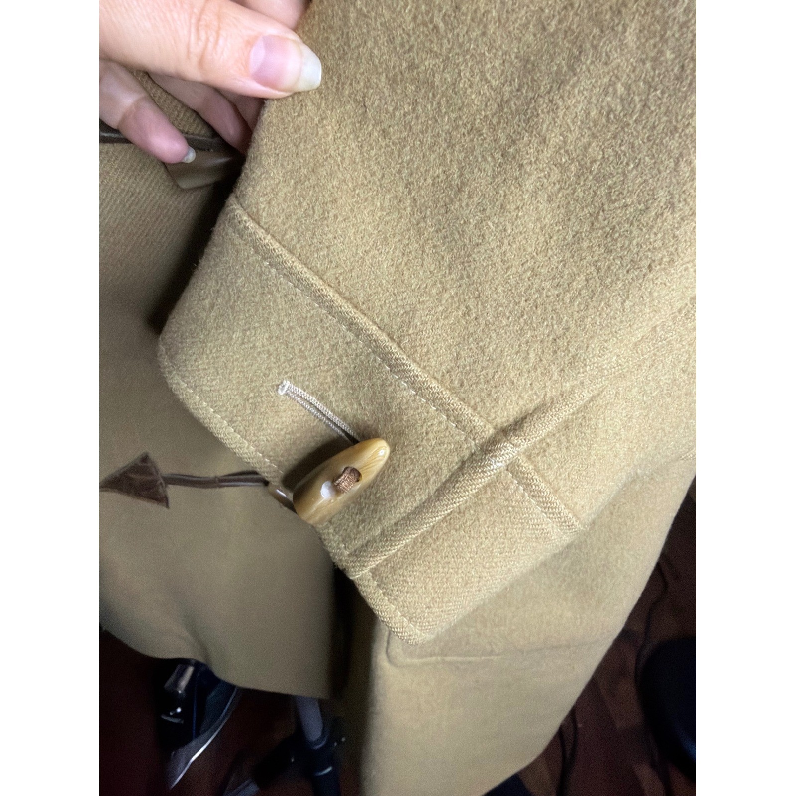 Jaeger London Vintage Wool Camel Hair Toggle Coat Beige Made in Great Britain 12