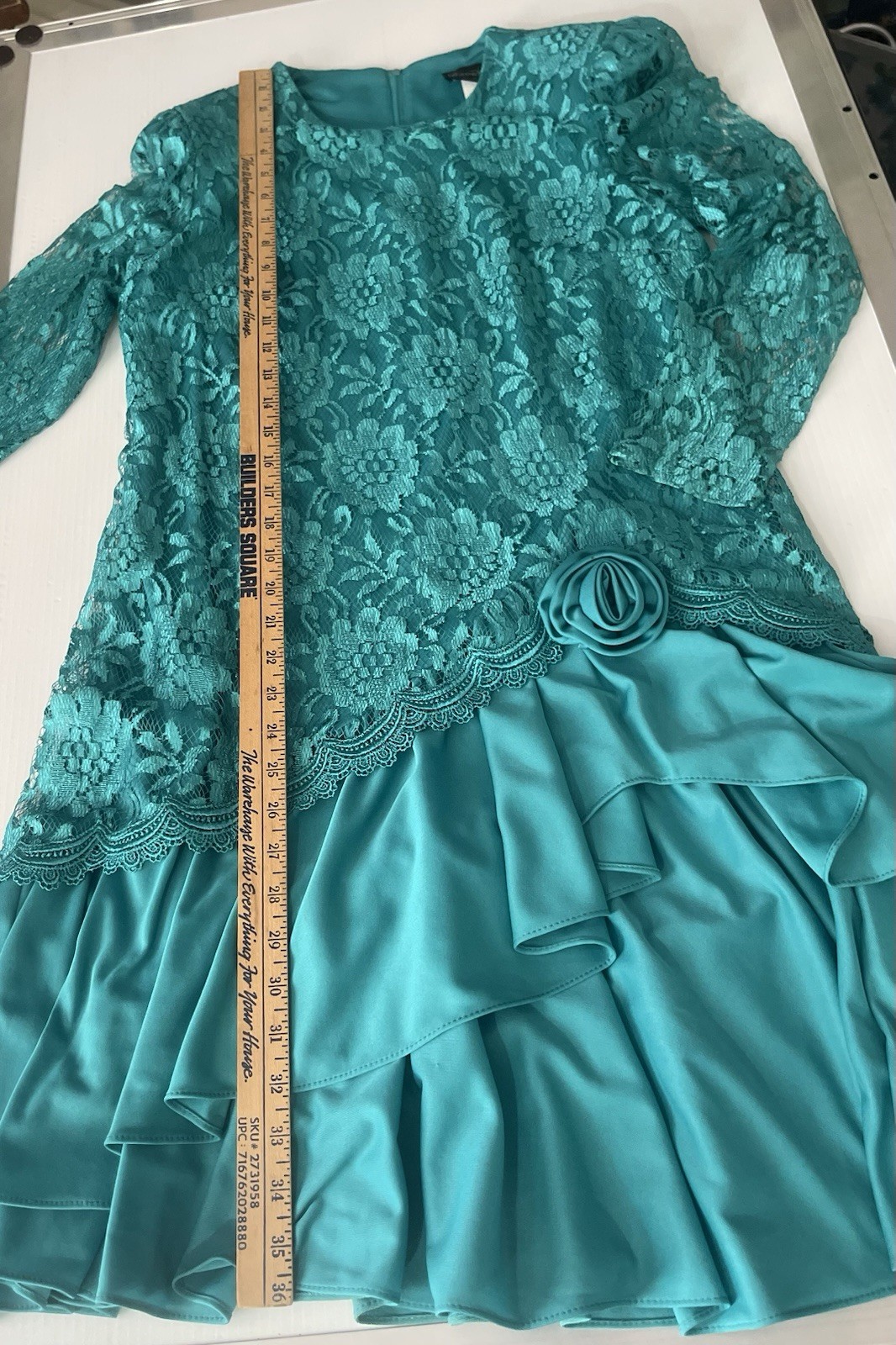 Vintage David Rose Green Victorian Lace Party Cocktail Dress Size 10
