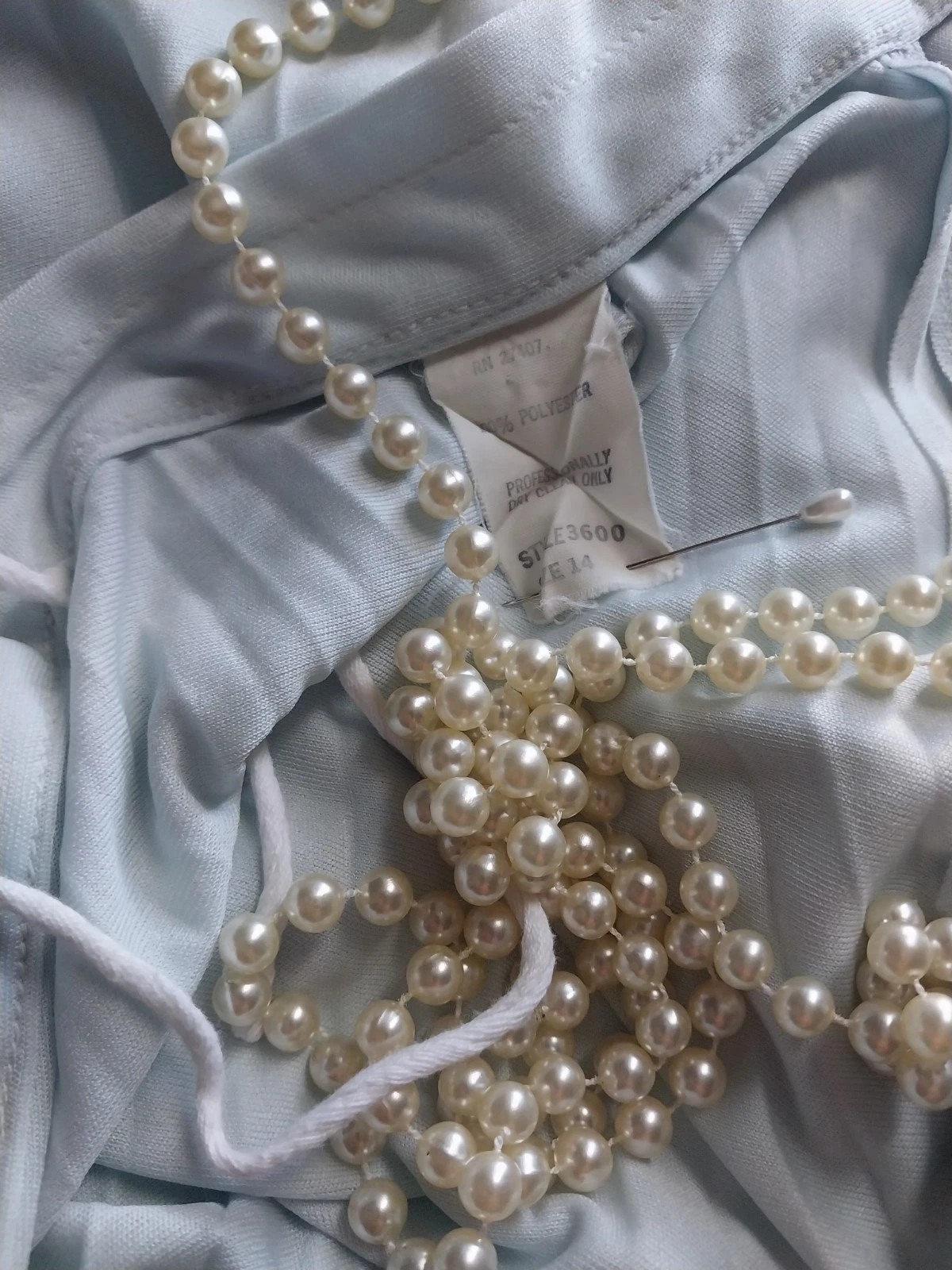 VTG Silky BABY BLUE CRYSTAL PLEATS PLEAT MAXI DRESS SKIRT FLARE SWEEP TWIRLY