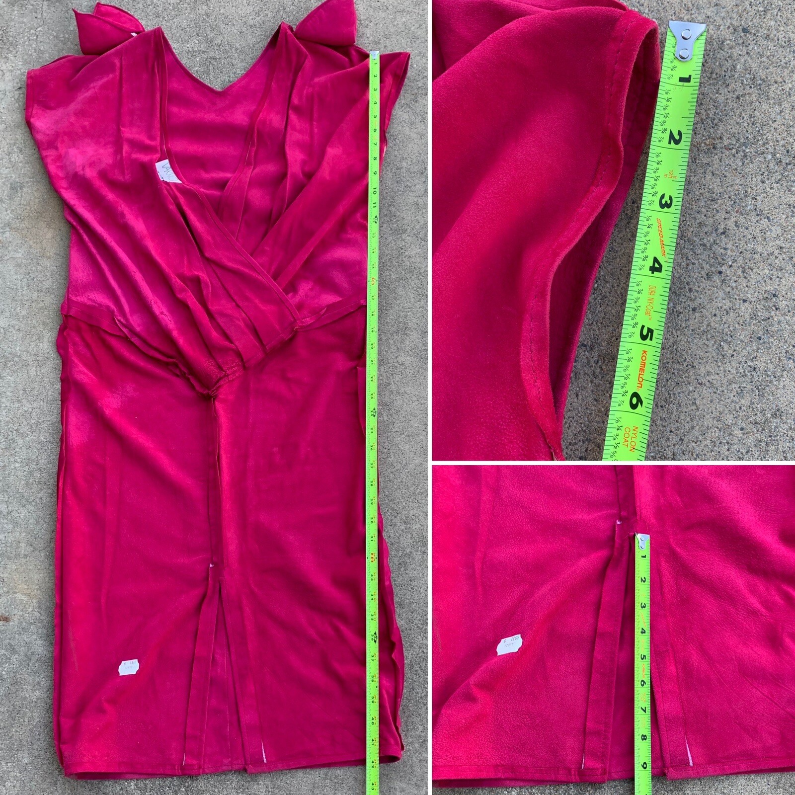 VAKKO Suede Dress Low Back Hot Pink Made In USA 1980s 80s Vintage Size 6