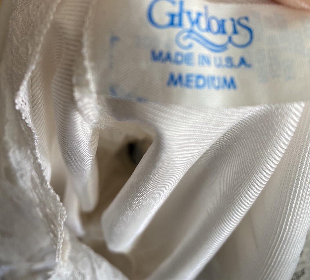 Vintage Nylon w/ Lace Lightest Pink Teddy Lingerie By Glydons Medium