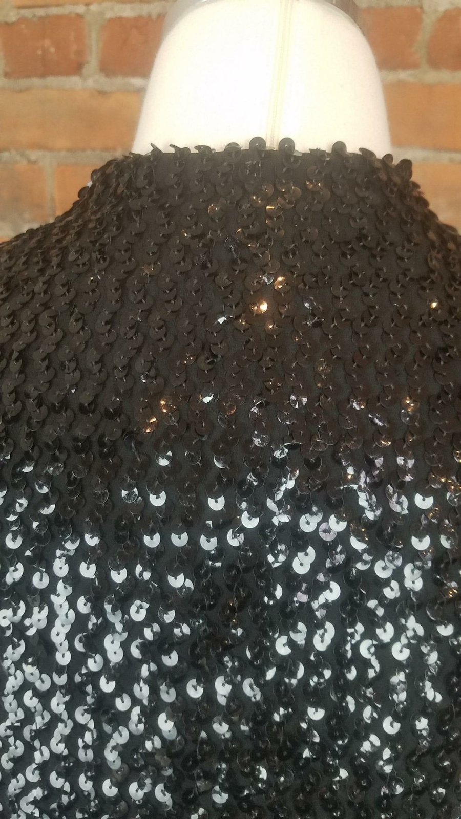 Vintage Mary Sachs Sequin Evening Cocktail Jacket 1950s Black Long Sleeves Sz M