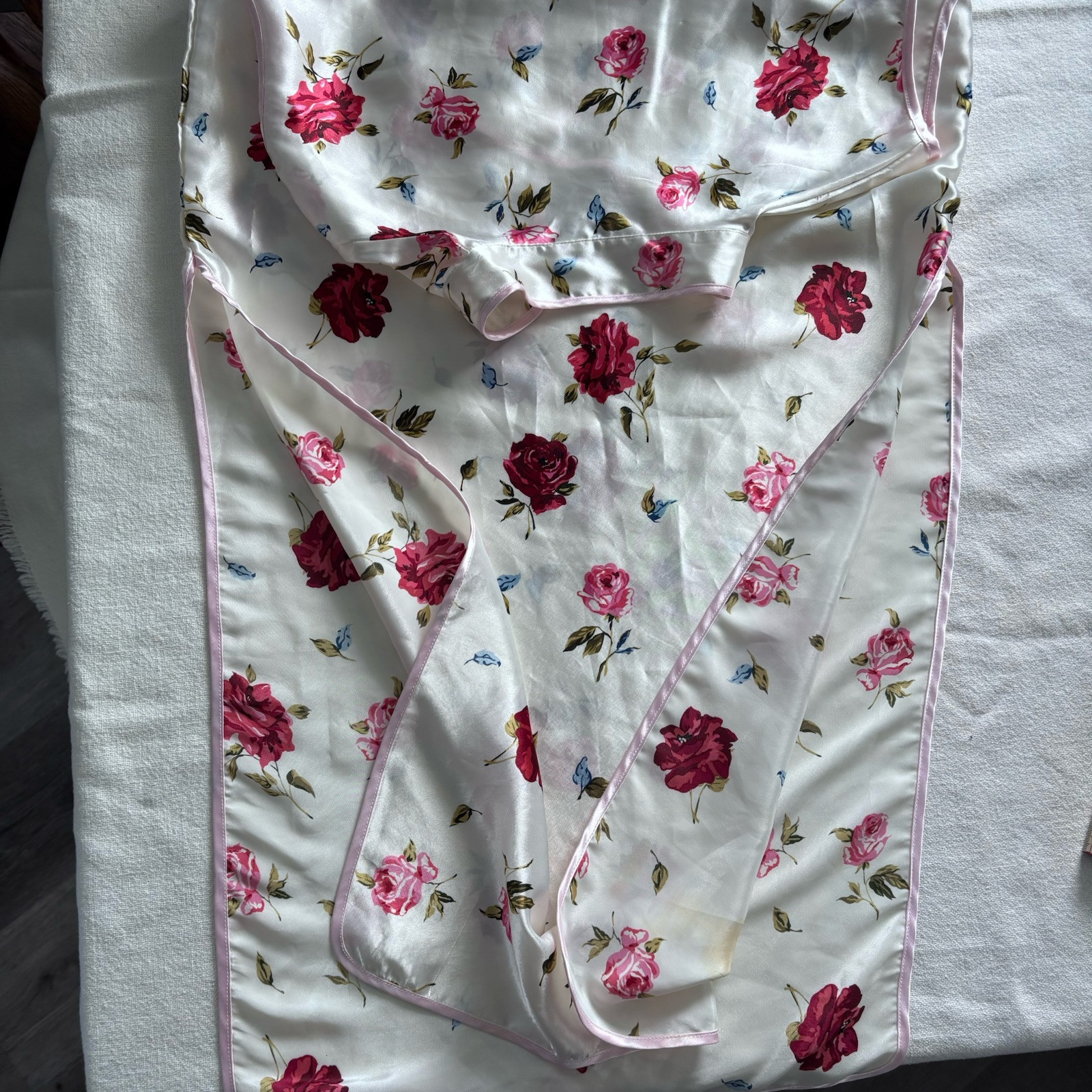 100% Silk Maxi Nightdress Dress Gown By Plants Floral Cottagecore Fairycore *