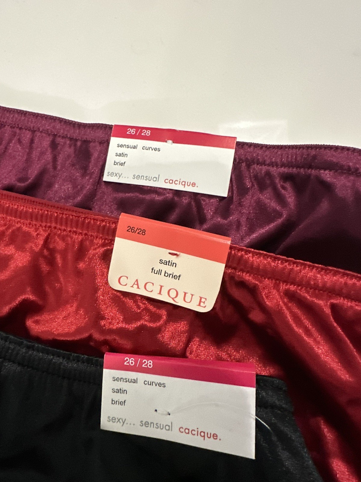 Lot Of 6 Pairs Cacique Size 26/28 Full Brief Satin Second Skin Panties
