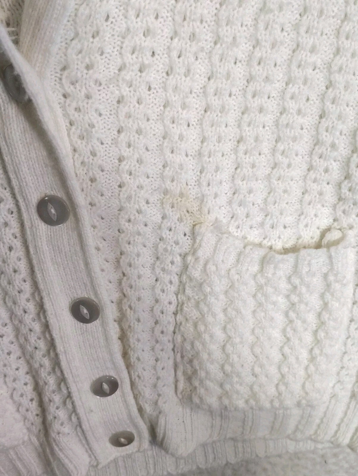Miss Scotch English Vest Sweater Knit Retro 60s Secretary Acrylic Vintage*Stain*