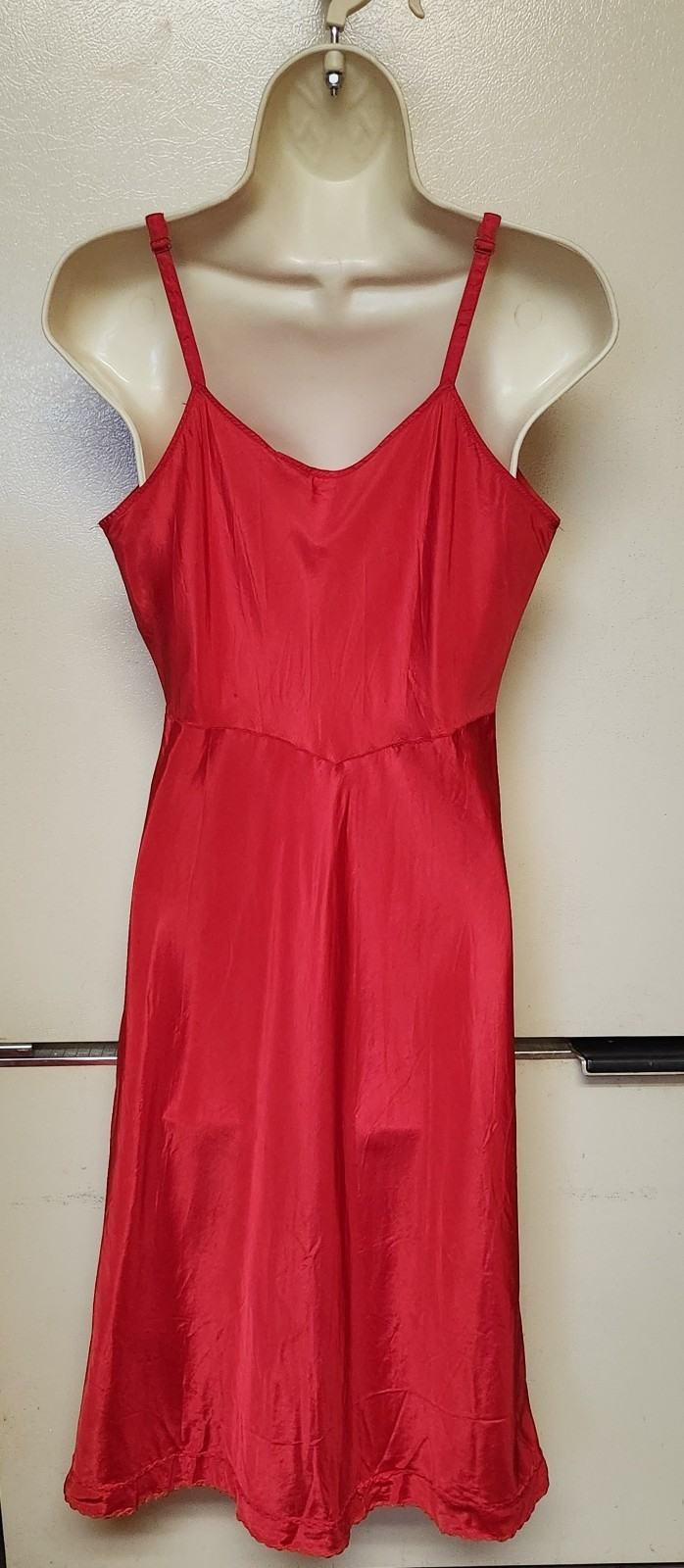 Snip-it Slip Vintage Red 1940’s Slip Dress Size 36
