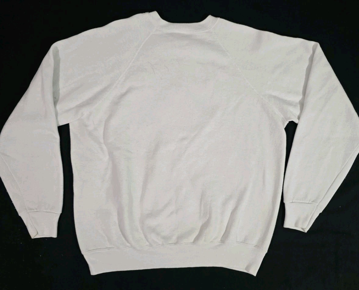 True Vintage 90s SANTA CLAUS Ugly Christmas Glitter Graphic White Sweatshirt XL