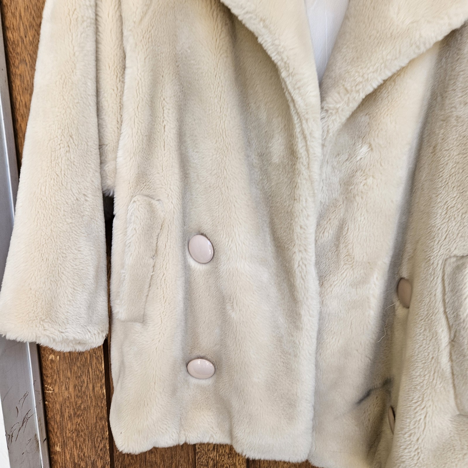 Hillmoor of New York Vtg Tan Cream Faux Fur Women’s Jacket/Coat Size 12