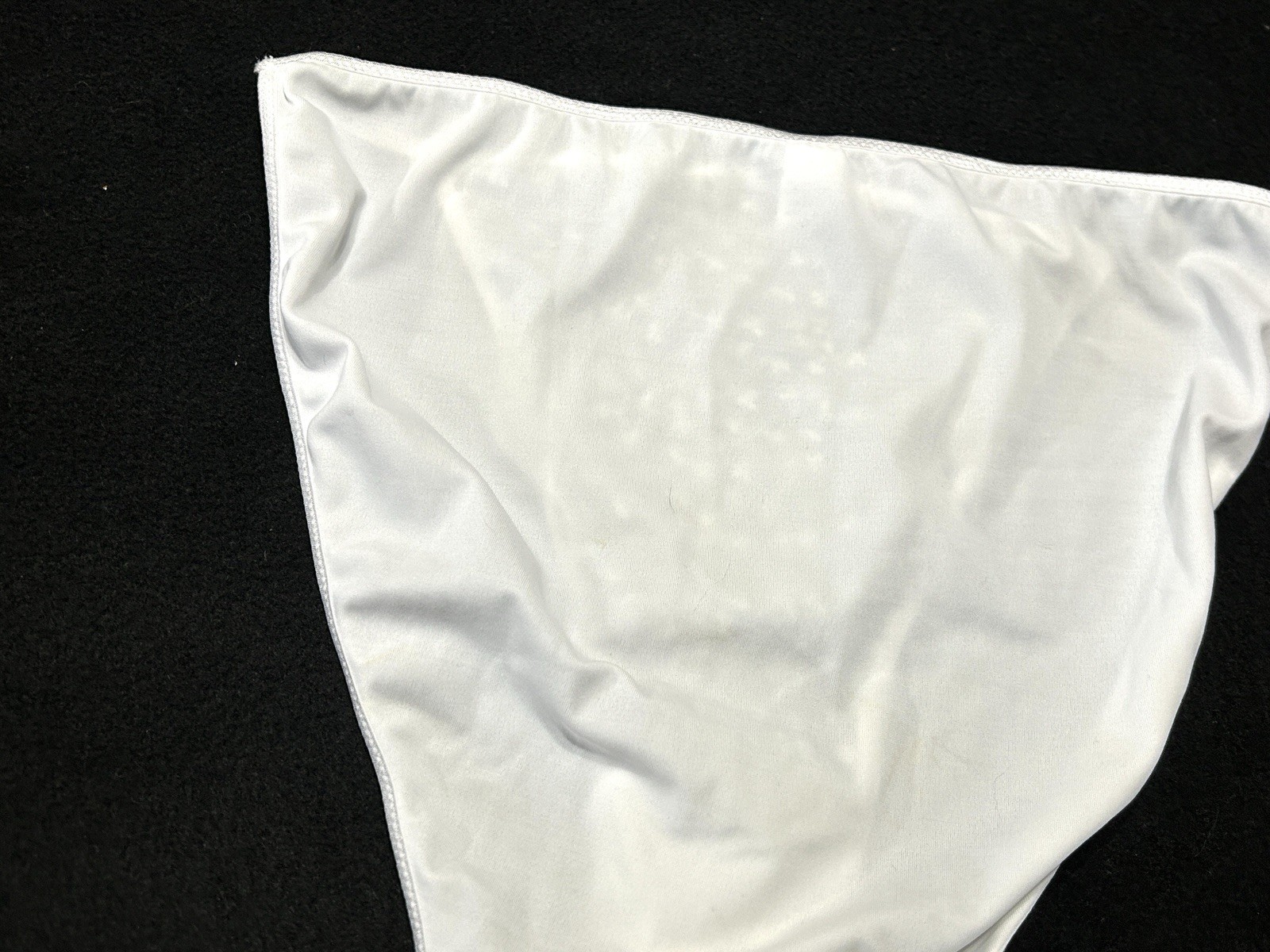 Vtg DONNA LOREN 105X Embroidered Sheer Mesh Satin 2X White String Bikini Panties