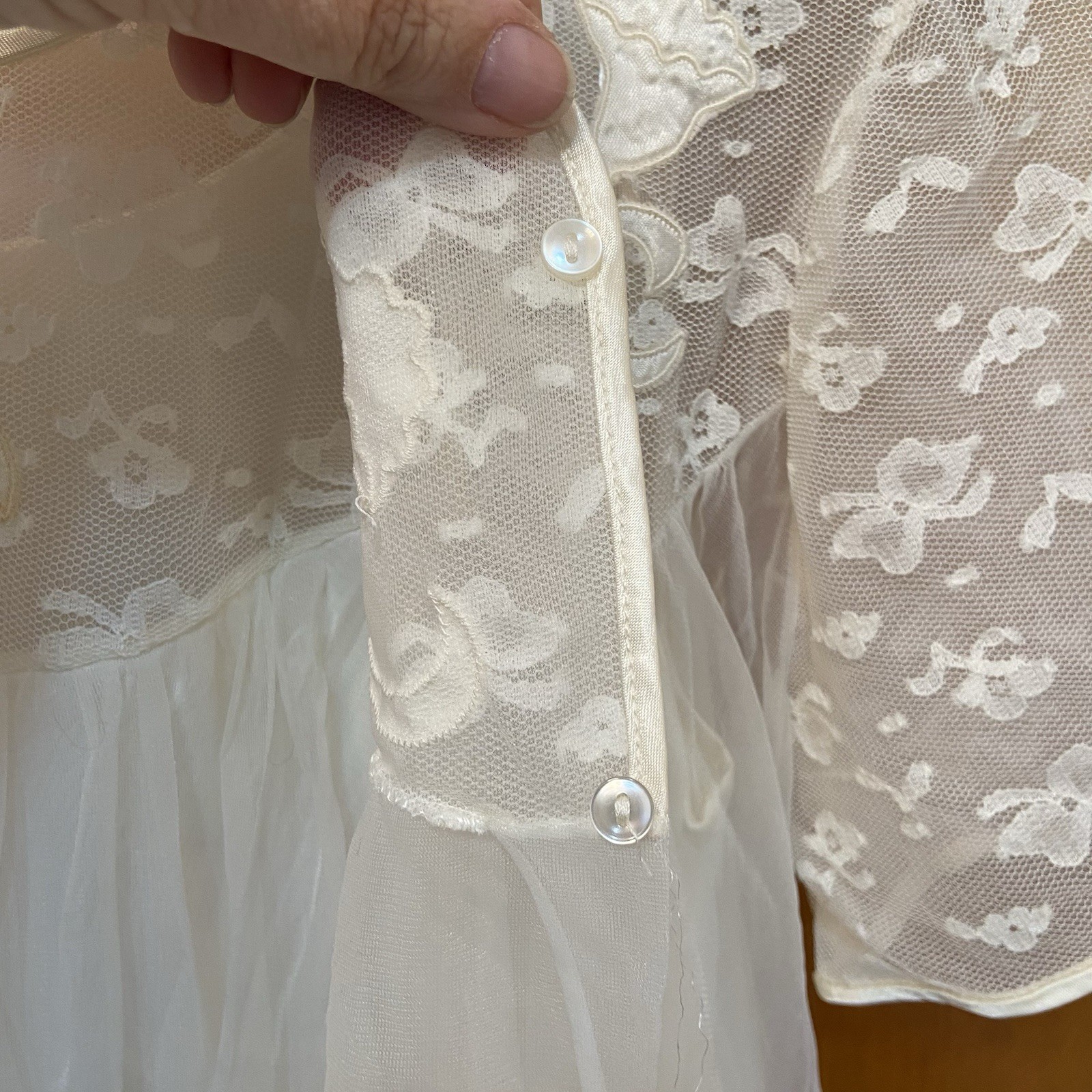 Vintage Sears Nightgown & Sheer Robe Long Size Small 28/30 Bridal Slip Dress