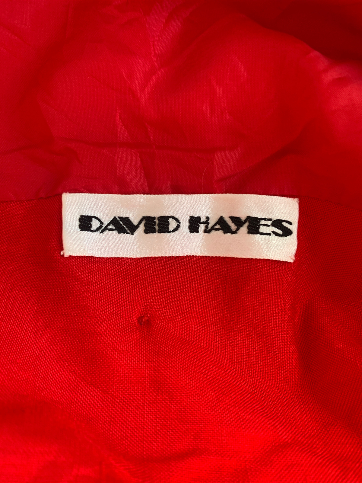 Vintage 1980’s red I. Magnin David Hayes 100% silk blazer jacket gold button 12