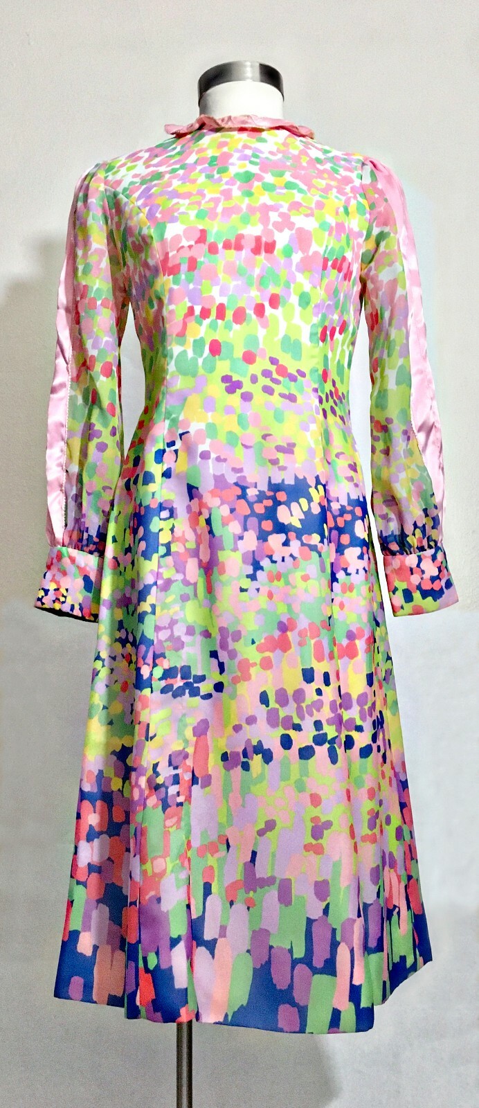 Vintage 1970’s POSH by Jay Anderson Pastel Dress Abstract Spring Floral