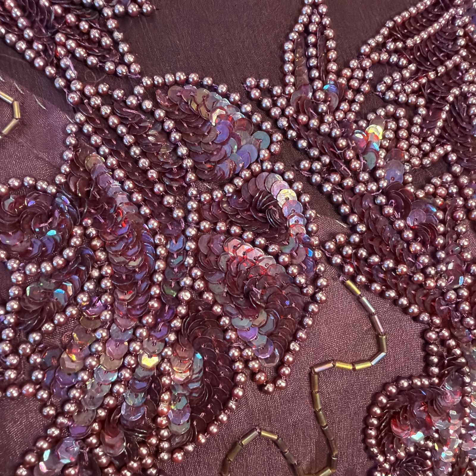 J.R.T. Bead & Sequine Silk Formal Blouse & Skirt (12) Size Large Wine Burgundy
