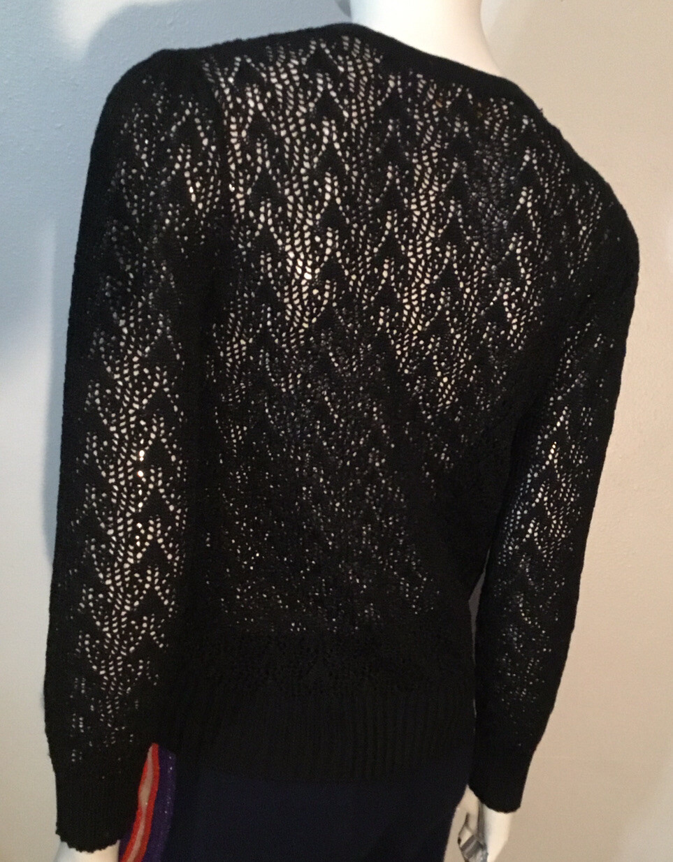 VTG 80s Vivanti Bullocks Wiltshire Black Cardigan Sweater Vintage 8