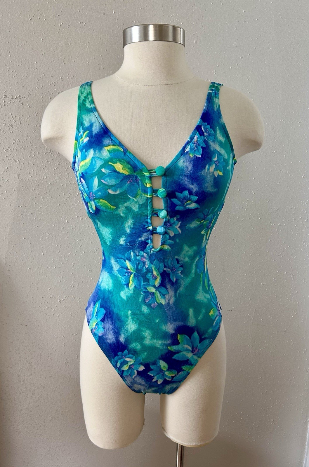 Vintage 90’s Mainstream Women’s Swimsuit One Piece Tropical Size 8