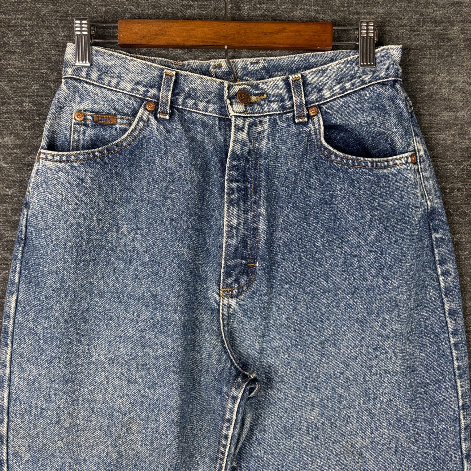 Vintage Lee Riders Acid Wash High Rise Mom Jeans Blue Denim Made in USA 12 MED