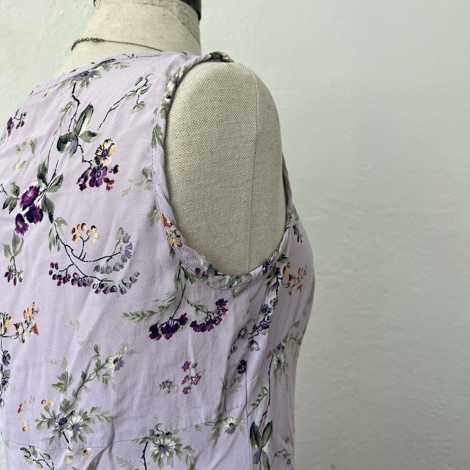Vintage Karen Kane lavender purple floral mini dress Md