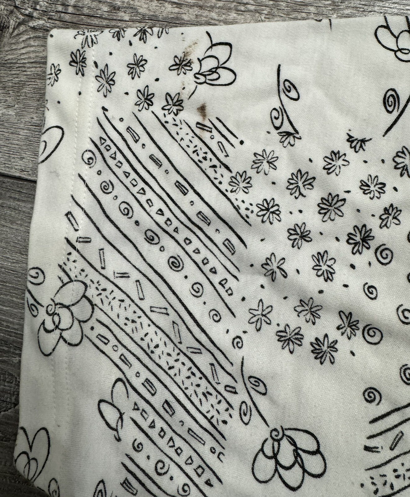 VTG Currants By Jeri-Jo 1970’s White Black Flower Pocket Shirt Womens Sz Medium