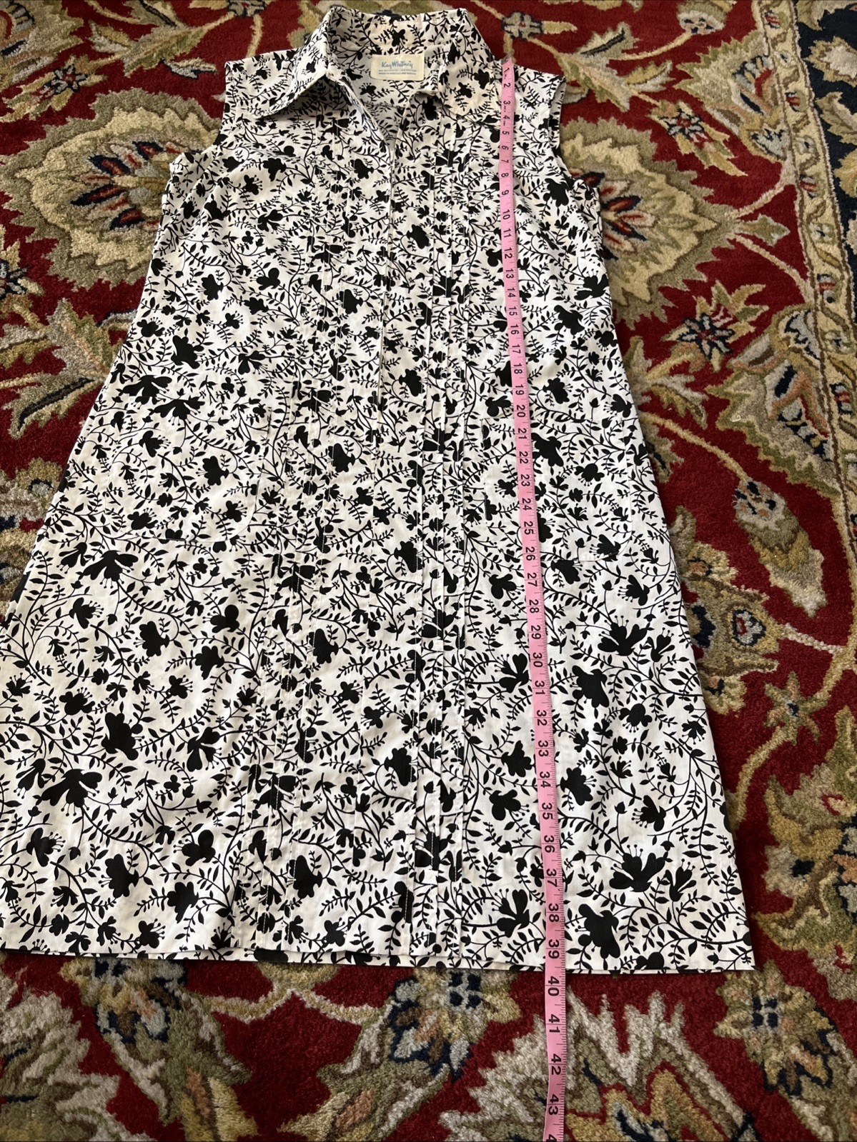 Vintage Housedress 1960’s Dress MCM Medium 50’s Handmade Chore Pockets Zip Front