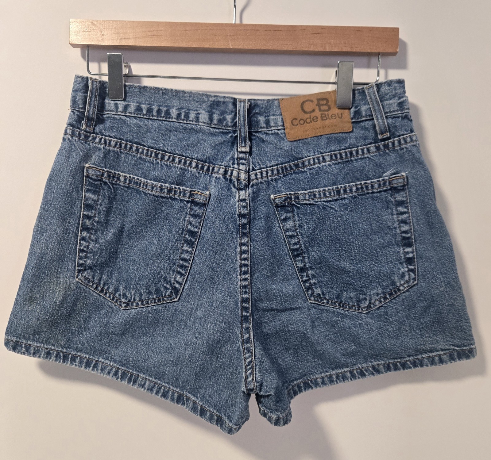 Code Bleu Jean Shorts Juniors 9 Side Stripes 1990s Y2K Punk