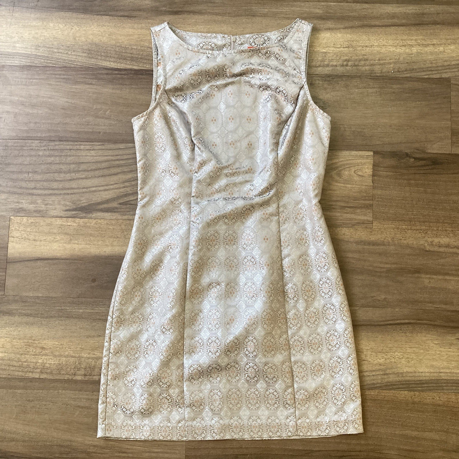 Vintage 90s “Lip Gloss” Y2K Brocade Silk Mod Style Mini Dress Sz Small Retro
