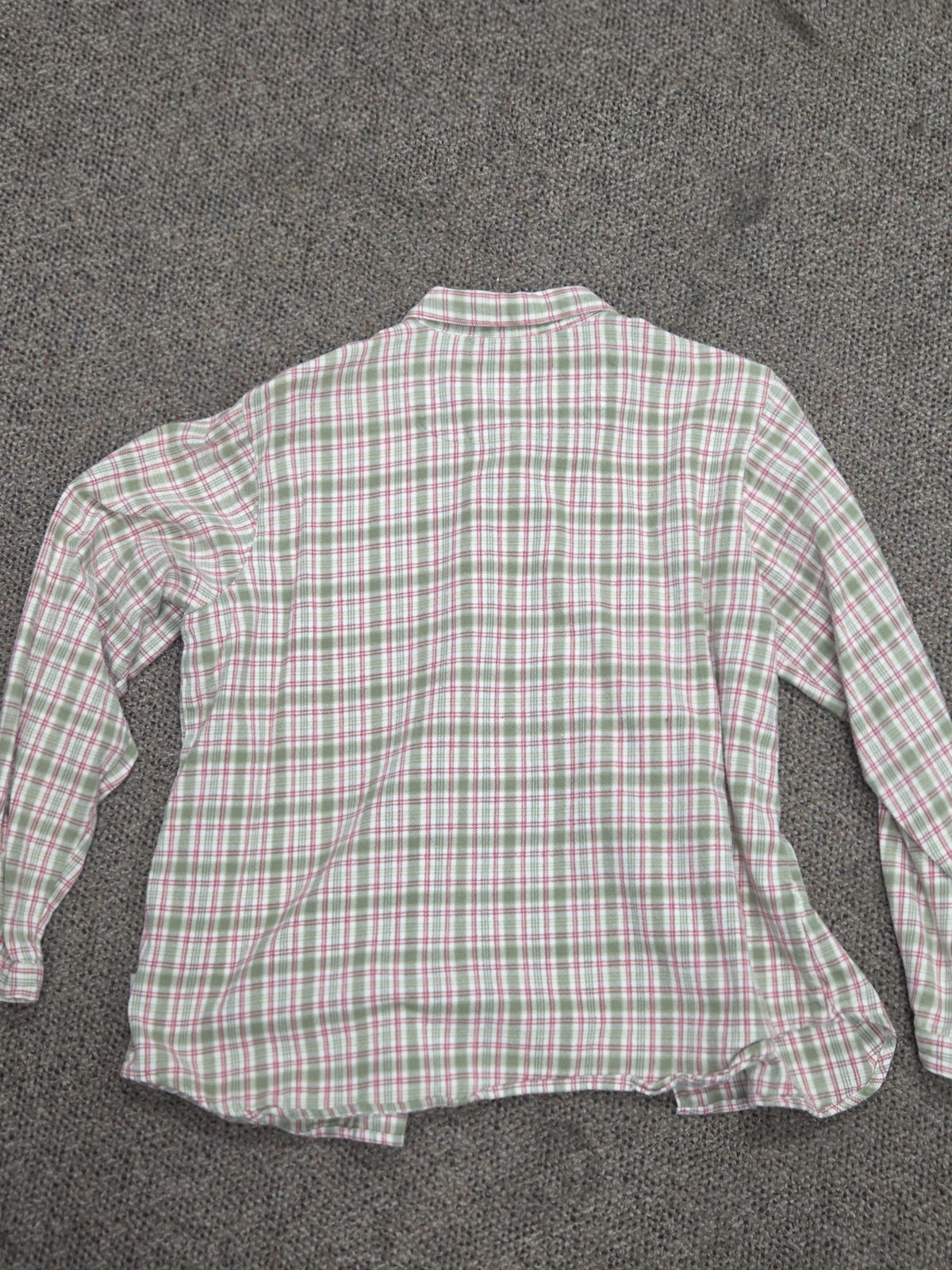 Vintage Woolrich Womens Extra Large XL Plaid Green Red Flannel Long Sleeve Shirt