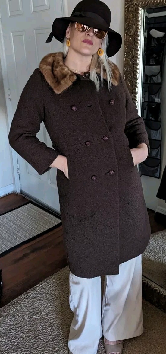 Joseph Horne Vintage Wool And Fur Collar Coat
