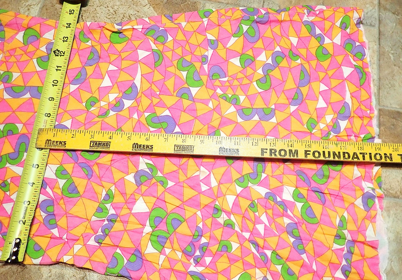 Vintage 60s Mod Psychedelic Geometric Hippie Flutter Sleeve Mini Dress XS Petite