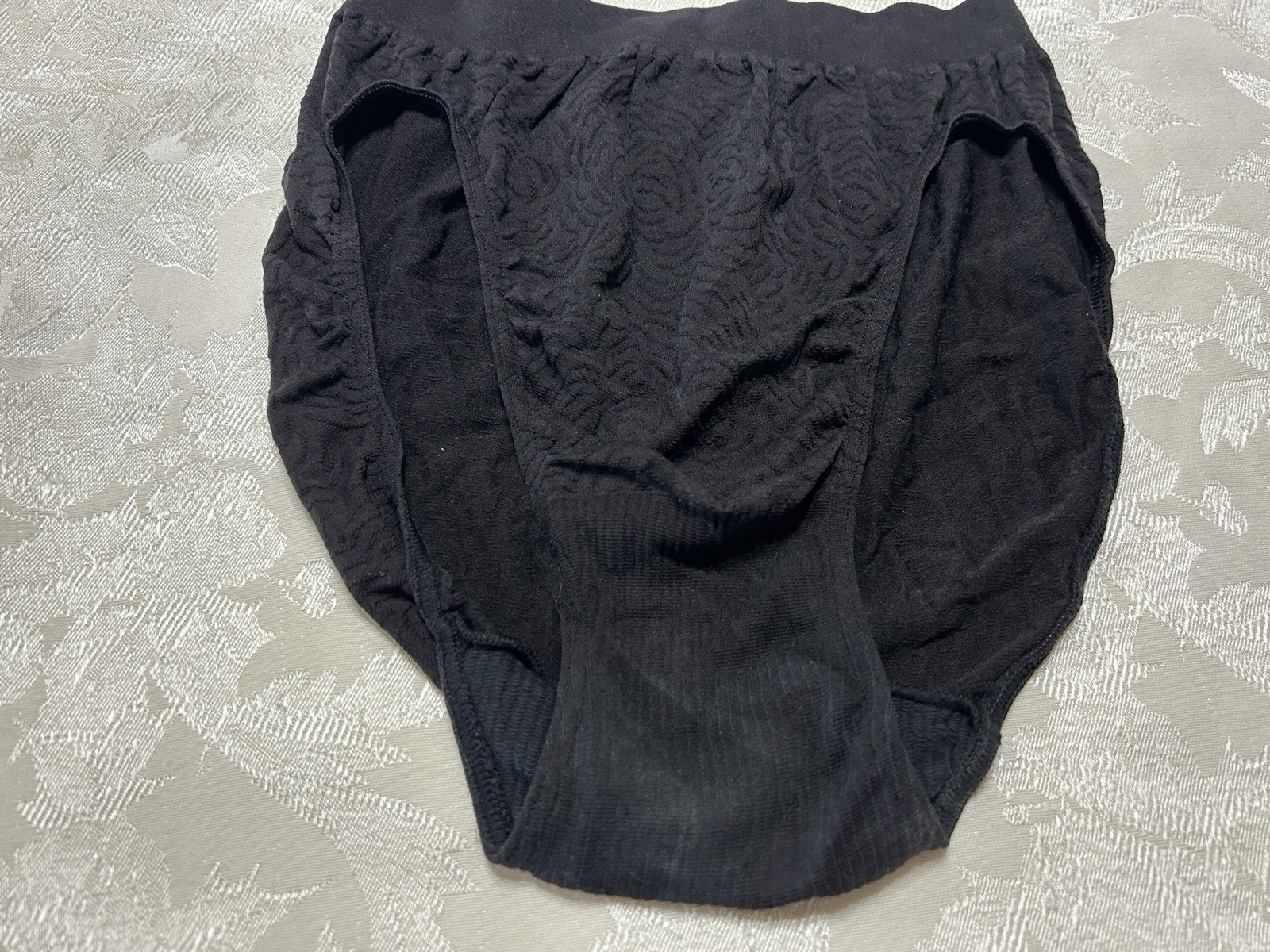 NWT Vtg BALI 2503 Patterned Wide Waistband Hi-Cut Sz 8/9 Black Panties #403