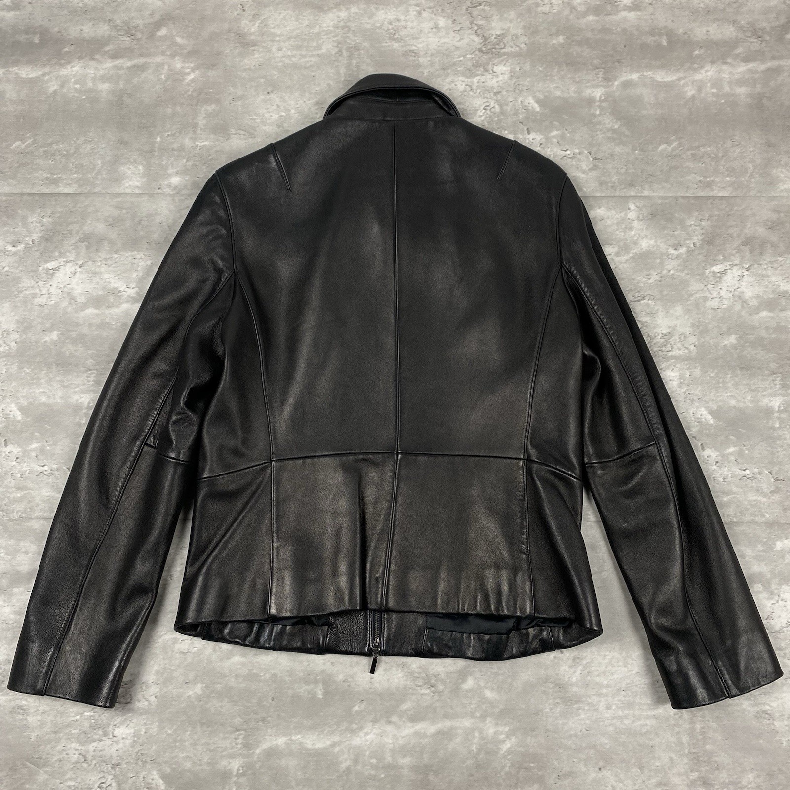 vintage 90s ANN TAYLOR black leather jacket L minimalist casual chick