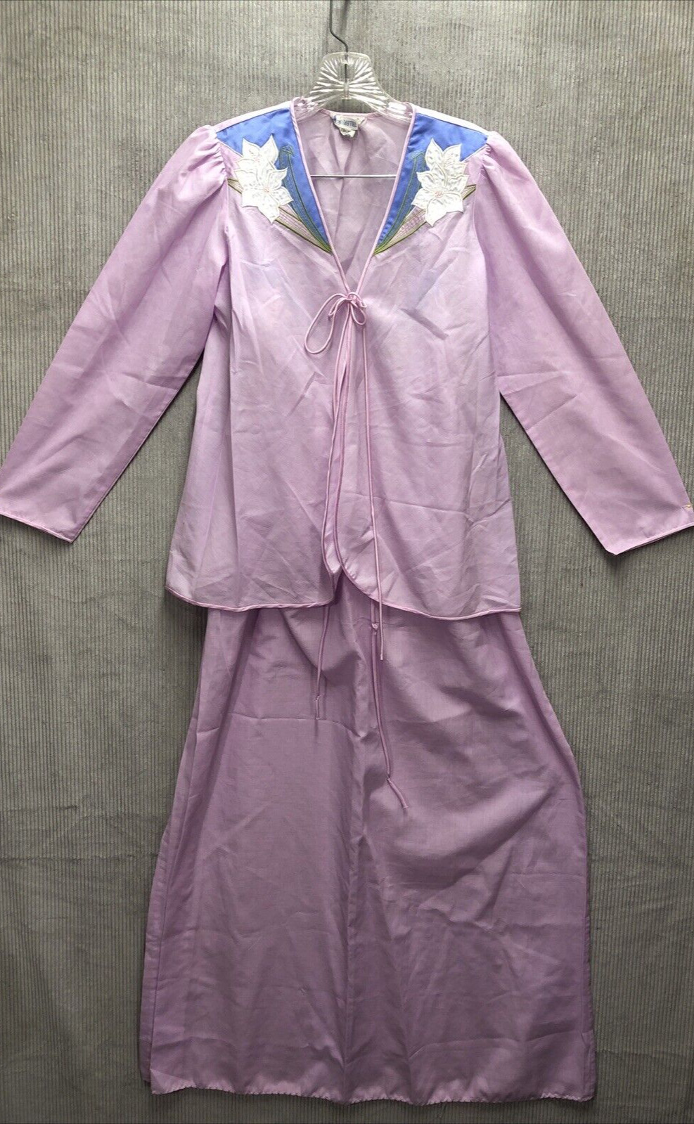 Vintage Natori Nightgown Small & Shrug Robe Set Lavender 2 Piece Lightweight
